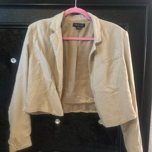 Rachel Zoe oversized baggy fit khaki blazer